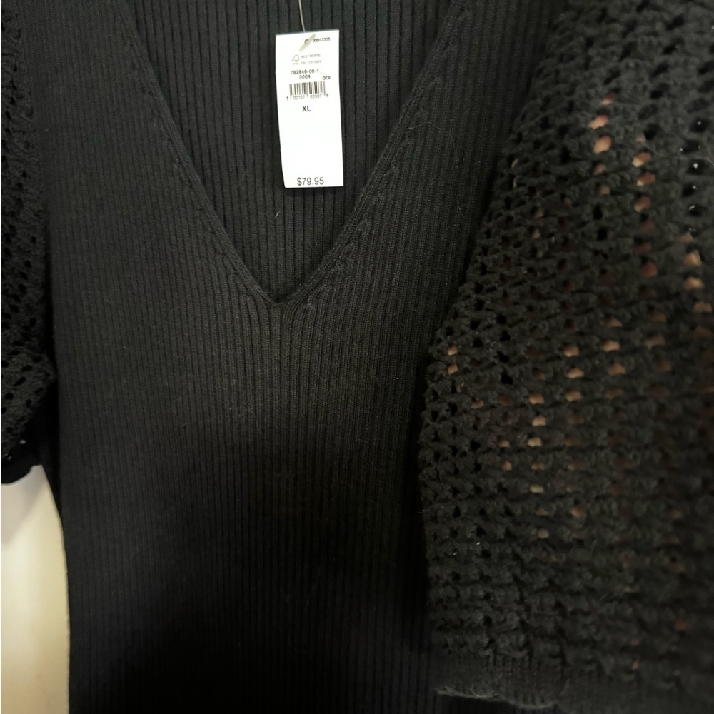 GAP Black Knit Midi Dress